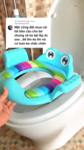 Bệ Lót Thu Nhỏ Bồn Cầu Có Tay Vịn Cho Bé chú ếchan toàn hơnGhế lót toilet trẻ em