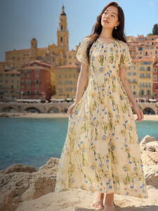 INMAN | Linen Tencel Floral French Style Dress