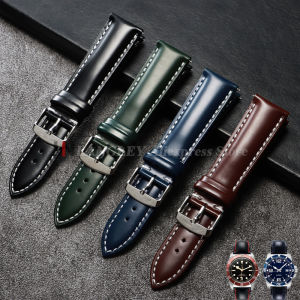 Handmade Bright Leather Strap 20mm 22mm Quick Release Mens Women Soft Bracelet Black Green Brown for Seiko for Rolex for Tudor
