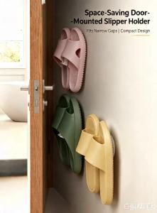Wall Mount Slipper Holder No Drill Multifunctional Adhesive Shoe Hook Bathroom Towel Key Organizer Rack for Entryway Shower