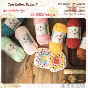 Len Cotton Susan 4 dùng đan móc khăn áo nón mũ thú bông
