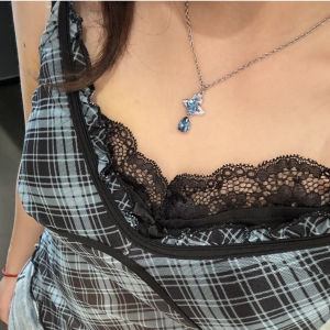 Mumus Limited Edition Green Gem Planet Lockbone Chain Necklace Womens Gift Mermaid Tear Drip Saturn High End Fashion Jewelry