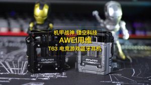 Awei T63 Bluetooth Earphone Wireless RGB Gamer Headset TWS Noise Cancelling With Microphone Zinc alloy material Sport Earbuds