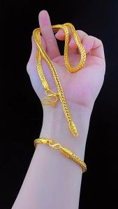 เดือนสร้อยคอทองคำแท้ น้ำหนัก 1 บาท ทองคำแท้ 96.5% ราคาโดนใจ ลวดลายยอดฮิต ทอง หลุด จำนำ gold