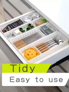 Activebae Adjustable Desk Drawer Organizer With Divider Storage Shelves Case for School Supplies Makeup Personal Hygiene