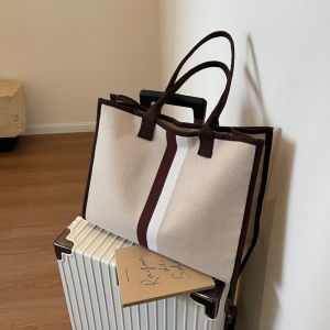 Korean Style Large Ladies Tote Bag 2025 New Commuter Shopping Bag High Capacity Canvas Single Shoulder Shopping Bag