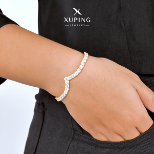 Xuping Gelang Serut Emas Italy Fashion Wanita Motif V  0131230299