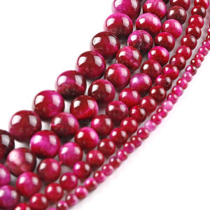 Rose Red Tigers Eye Beads Earrings Car Hanging Necklace DIY