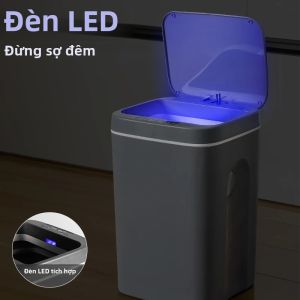 16L Thùng Rác Thông Minh Cảm Ứng Tự Động Cảm Biến Thùng Rác Nhựa Thân Thiện Với Môi Trường Hình Chữ Nhật Nhà Bếp Phòng Tắm Rác Thùng Rác Tái Chế Có Giỏ Đựng