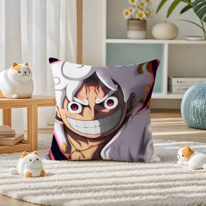 Bandai | One Piece Jinbe Helmsman Anime Plush Pillow Cover Soft Short Plush Cushion Cover For Sofa Bedroom Home Decor Gift Decoration