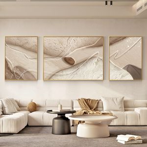 Abstract Textured Triptych Living Room Wall Art