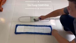 Cây lau nhà công nghiệp san hô 60cm sợi bông MicrofiberChổi lau nhà tự vắt thấm hút siêu sạch có khoá tăng đơ