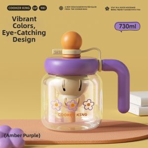 COOKER KING | Borosilicate Glass Straw Cup Large Capacity