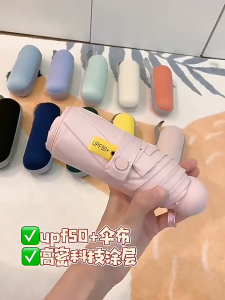 🏖️ร่มแคปซูล ร่มพับ ร่มกัน UV ร่มไซส์พกพา กันยูวี 99%  ร่มมินิ ร่มขนาดเล็ก ร่มกันฝน☔ขนาดพกพา ร่มกันแดด ร่มกันฝน ไม่มีลาย ร่มกันแดด ร่มกันฝ