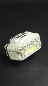 Senter Cas Kepala Headlamp COB + 5 LED Cahaya Super Terang Free USB High Quality - HX-817
