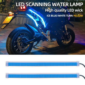 2Pcs Motorcycle Turn Signal Lamp LED Daytime Running Lights Tail Light DRL Waterproof Decoration Strip Motor Brake Flowing Light