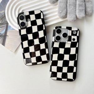Advanced Classic Black White Checkerboard Plaid Pattern Phone Cover Case for iPhone 17 16 15 14 13 12 11 Pro Max Plus Air