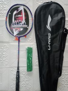 LINING Raket Badminton Paket Murah  Langsung Senar Bonus Grip Tas