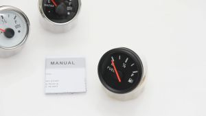 0~190 ohm Waterproof 52mm Fuel Level Gauge Indicator 9~32V Car Boat Fuel Level Meter Fuel Gauge Oil Tank Level Indicator Meter with Red Backlight Motorcycle Indicator E-F Range
