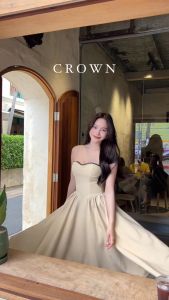 Dressfriends.bybf Crown Dress เดรสยาว แต่งลูกไม้ หวาน ลูกคุณ ราชนิกุล