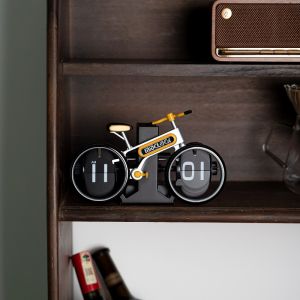 Creative Bicycle Page Turning Clock Home Desktop Single Bike Automatic Page Turning Clock Fashion Decorative Gift