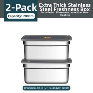 CORJANE | Food Grade Stainless Steel Square Storage Box