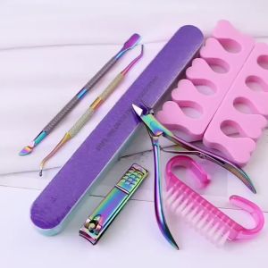 Original 10Pcs Professional Pedicure Tools Set foot spa scrub set soak with Nail File Hard Skin Remover Pedicure kit