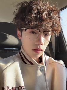 GUANGYE | Ultra-light Titanium Semi-frame Eyeglass Frame Black
