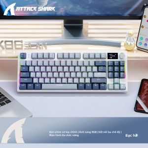 ATTACK SHARK | Bàn Phím Cơ Không Dây Attack Shark K86 RGB Hot Swap Núm Xoay Kim Loại Màn Hình TFT Ba Chế Độ Macro 87 Phím Dành Cho PC Và Laptop
