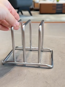Japanese Style 304 Stainless Steel Cutting Board Rack Cutting Board Rack Kitchen Household Pot Cover Chopping Board Panel Thickened Double Compartment Storage Rack