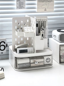Desktop Organizer Box Rotating Hole Board Storage Rack Drawer Style Stationery Arranger for Students And Children