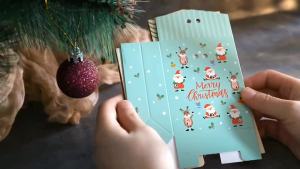 24Sets Christmas Advent Calendar Xmas Gift Boxes with Ribbon Number Stickers Countdown Treat Box Xmas Party Wrapping Supplies