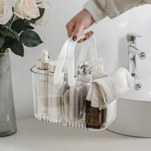 โปร่งแสง ตะกร้าอาบน้ํา ตะกร้าเก็บของในห้องน้ําสําหรับอาบน้ํา อุปกรณ์อาบน้ํา กระเช้าซักผ้า นักเรียน หอพัก ออแกไนเซอร์