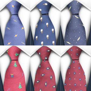 Winter Jacquard Woven Tie Christmas Neckties Fashionable Mens Ties Colorful Ties for Men Party Quality Accessory