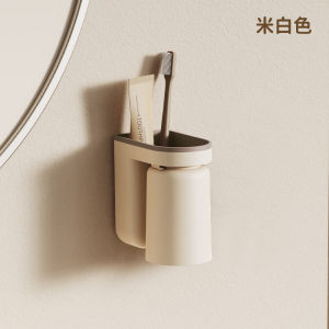 ตู้เก็บของสำหรับห้องน้ำแบบติดผนัง ชั้นวางแปรงสีฟัน แก้วน้ำชุบเงิน สำหรับคู่รัก ไม่ต้องเจาะรู วัสดุสแตนเลส 201