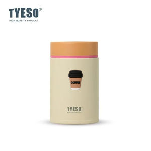 TYESO | Tyeso 260ml Vacuum Flasks Stainless Steel Vacuum Insulated Food Jar Thermal Lunch Box Breakfast Cup for Office Thermose Sticker