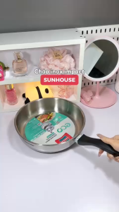 CHẢO INOX 3 ĐÁY IMPACT SUNHOUSE ECO IN16M3-IN28M3 - Đáy từ dập Impact bonding KO PHỦ CHỐNG DÍNH