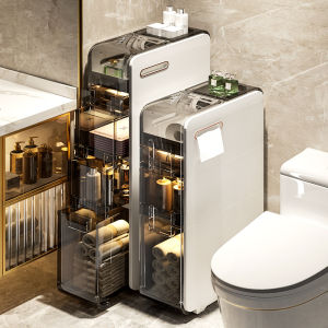 Bathroom Storage Rack Toilet Paper Organizer Floor Standing Drawer Style Bathroom Cabinet Narrow Gap Cart Toilet Holder