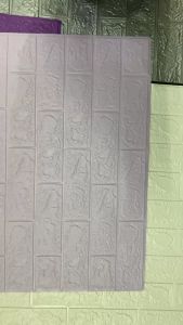 HT Wallpaper Stiker Bata Foam 3D Ungu Muda Premium Wall Paper Sticker 3mm