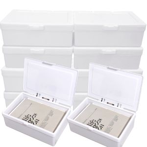 INS White Simple Flip Storage Box with Lid Home Organization Card Storage Case Sundries Storage Desktop Organizer Dustproof Jewelry Box