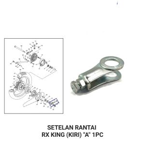 Setelan Rantai RX King KIRI "A" Harga Per 1 PCS Lubang Besar Stelan Rante Anting Anting Chain Adjuster Arm Arem + Plat Yamaha RXK New RX S RX Spesial Kwalitas Grade A