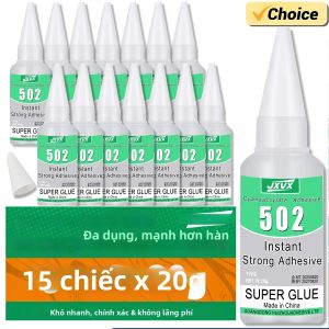 LOOLIFL | 502 Chất Kết Dính Siêu Mạnh 20g Cyanoacrylate Khô Nhanh Cho Nhựa Cứng Thủ Công Mỹ Nghệ Gốm Sứ Kim Loại Da Công Cụ Keo Dán Liên Kết Cao Cấp DIY Giáng Sinh Bộ 15 Món