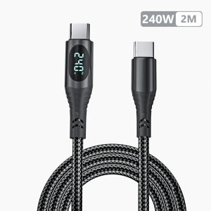 240W Type C to Type C Super Charge Digital Display Cable PD3.1 USB C Data Cable For Iphone 15 16 Samsung s24 s23 Huawei Xiaomi