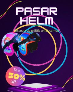 Helm Anak Bogo Kacamata Sky Motif Karakter Perempuan Usia 2-7 Tahun