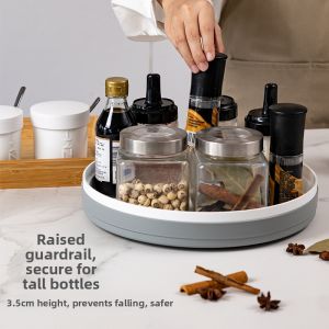 Rotate Kitchen Storage Rack Multi-Functional for Storing Condiments Plastic
