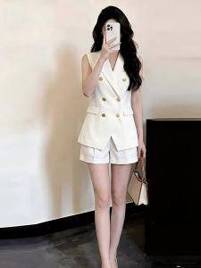 QFN | Elegant Professional Womens Set White 2-piece Suit