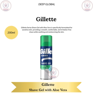 Gillette Series Shave Gel with Aloe Vera 200ml for Sensitive Skin - Smooth Comfortable Irritation-Free Shave