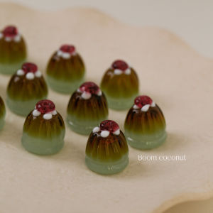 Retro Cute Matcha Cocoa Glass Beads DIY Pudding Lamp Work Accessories for Earrings Bracelets Necklaces Jewelry Making