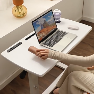 TableTrove Lifting Table with Wheel Bedside Portable Movable Computer Bedside Laptop Table Table Meja