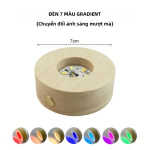 Đế Đèn Gỗ DIY Sáng Tạo 7CM Với Công Tắc Cảm Ứng Đèn LED Sạc Lại Được Dùng Làm Đế Trưng Bày Cho Đồ Trang Trí Bằng Pha Lê Thủy Tinh Nhựa.